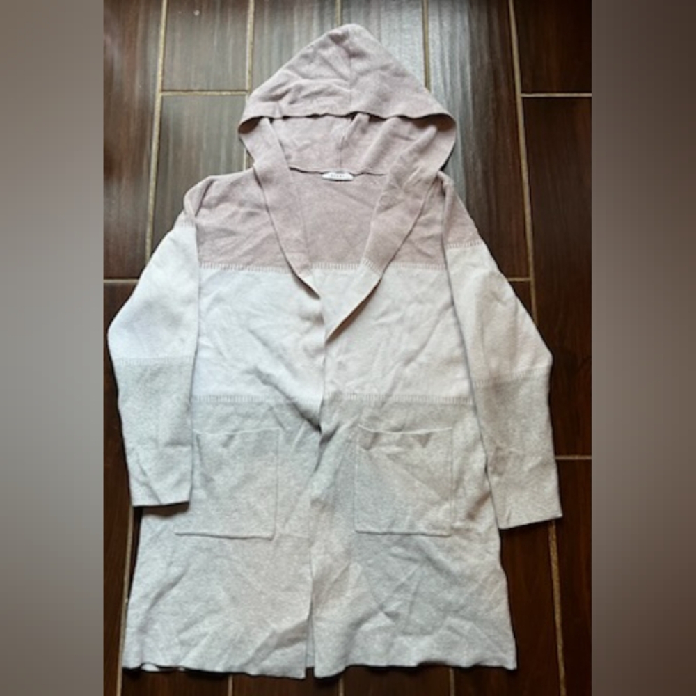 Sioni tri color hooded cardigan with pockets size S/M